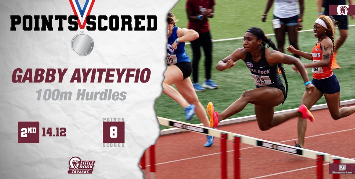 LittleRockTFXC's tweet photo. In the 100m hurdles, Gabby Ayiteyfio claimed π₯ with the third-fastest hurdles time in school history #shefast
#LittleRocksTeam https://t.co/0lZ92tnTZW
