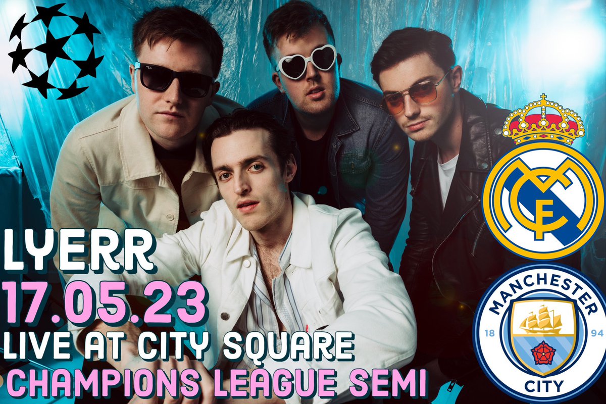 The biggest musical event in the UK this week. We play @citysquarelive at the Etihad before the champions league semi-final this Wednesday ⚽️🎸