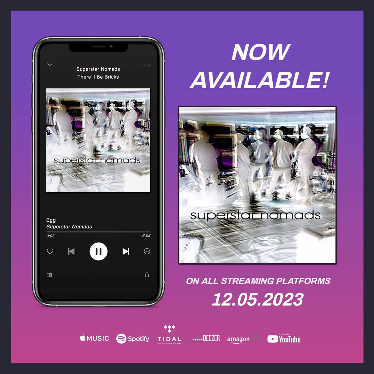SuperstarNomads's tweet photo. It’s happened – Superstar Nomads are now streaming! The album has been lovingly remastered and has never sounded better. Out now on all streaming services. Go give it a spin! 📀🎸🎶

#waterford #music #album #albumrelease #irishmusic #spotify #applemusic #streaming #distrokid https://t.co/IDGxvViaRM
