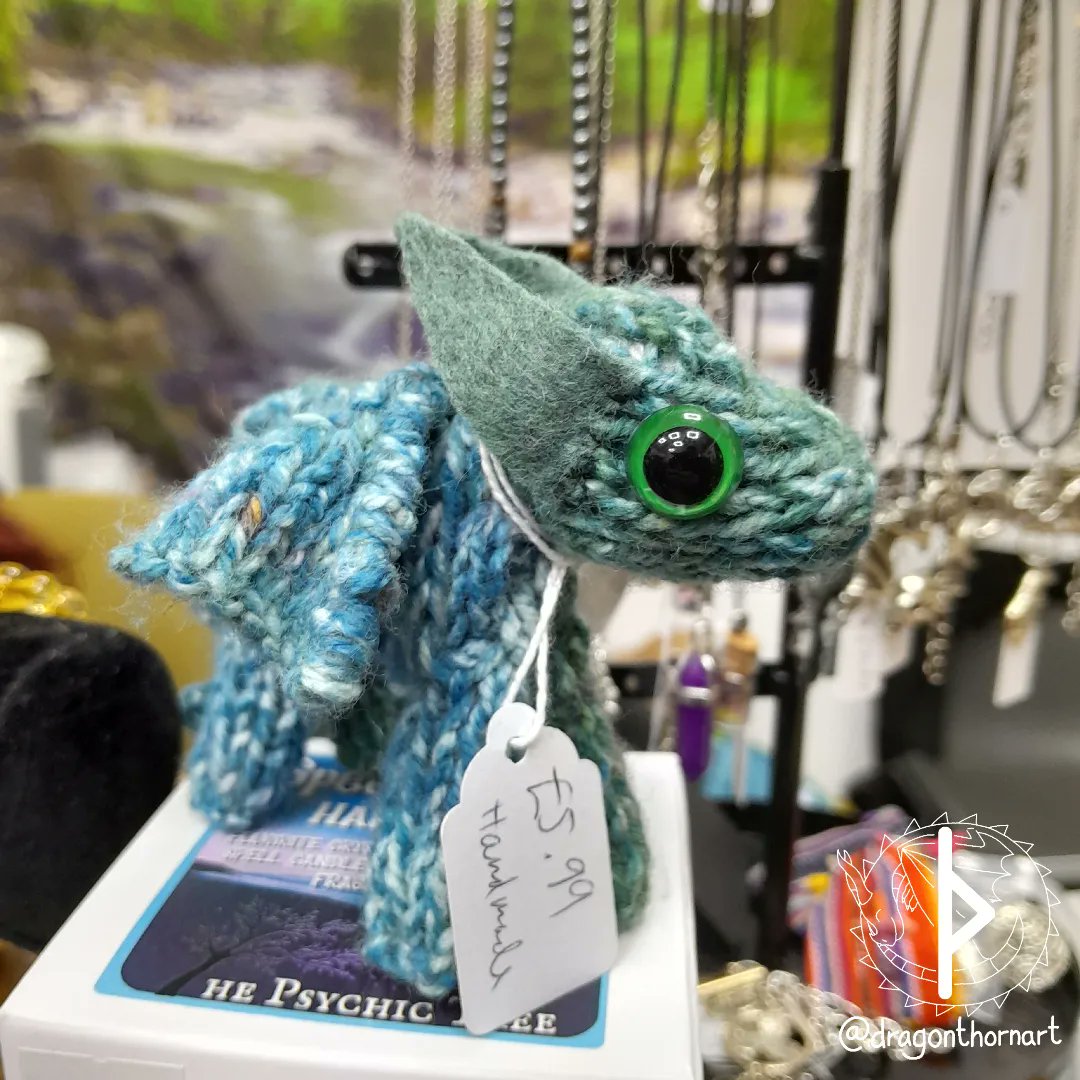 dragonthornart's tweet photo. Another little knitted dragon complete, this time a bluey-green one.

All I seem to be doing at the moment is working and knitting 😂

This dragon kind of reminds me of Earth with the blues and greens.

#knitting #knitteddragon #handmade #handmadedragon #dragon #dragontoy https://t.co/3U3tyyTvhi