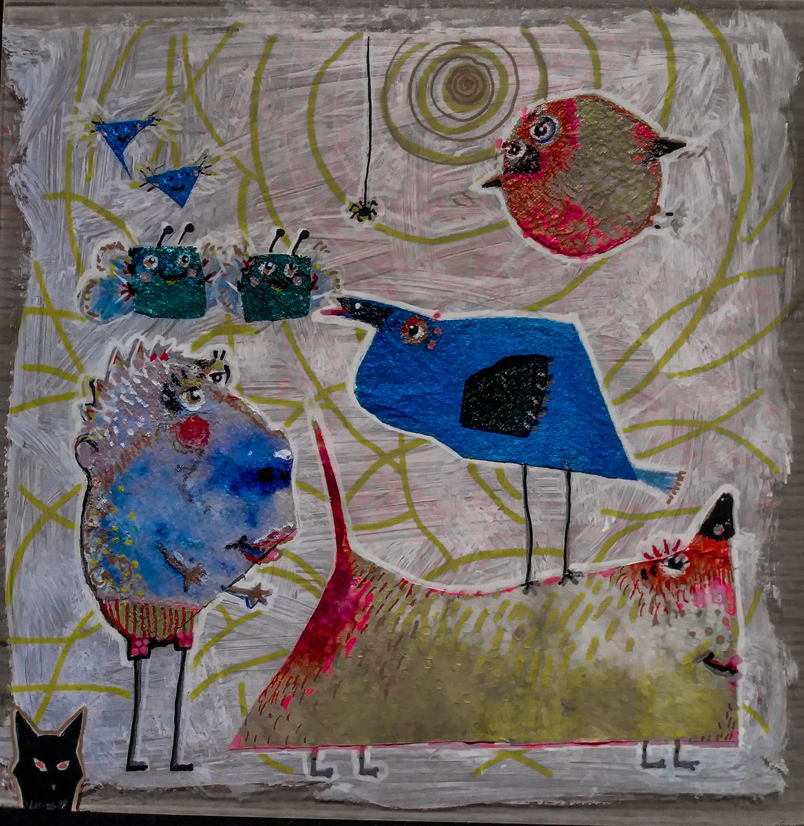 therealphoebe's tweet photo. Revenge Plans of an Indoor Cat
8"x 8" paper towels and acrylics on plexiglass https://t.co/PgsSIH2G2l