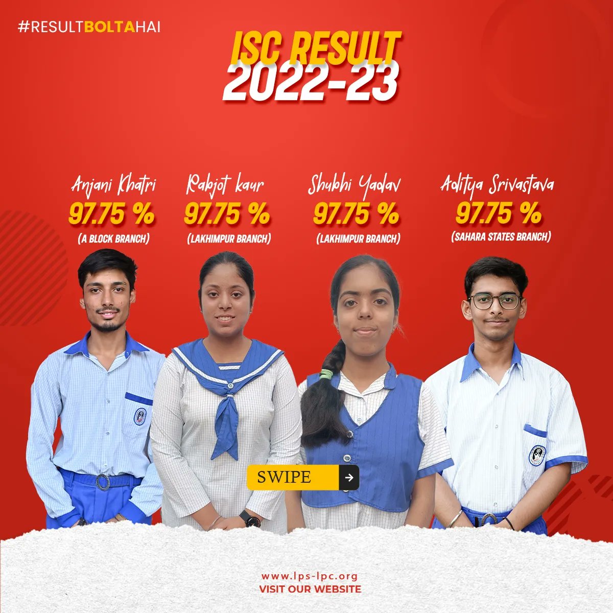 LucknowPublic's tweet image. Our ISC toppers, congratulations to all the students, teachers and parents. Hardworking always pays off.. kuddos #lpscians
.
.
#ResultBoltaHai #iscresult #iscboard  #Topper #results #Congratulations #lps #lpc #lpscians #lucknowpublicschoolsandcolleges