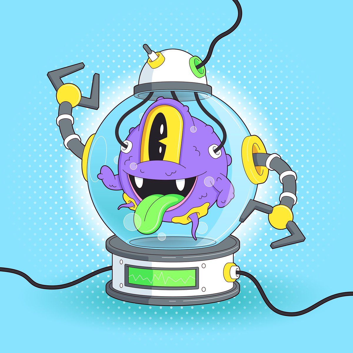 Dr. Gloom is a brilliant scientist, but his ambitions have turned to evil. Lately he’s been spending his days constructing a massive robot. The robot is powered by a slimy creature, which Dr. Gloom keeps imprisoned inside. Will someone stop him before it's too late?

🧪 🥼