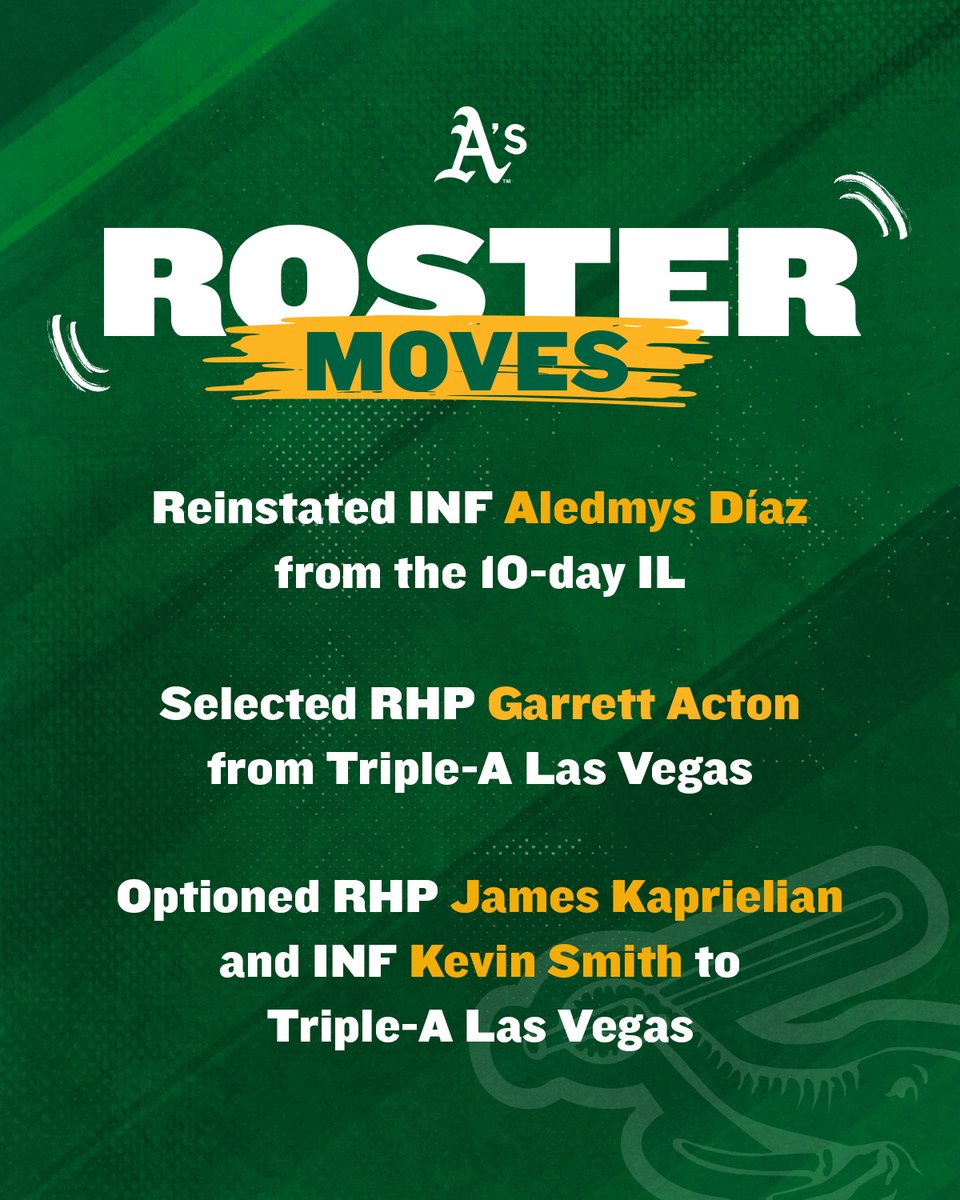 We have made the following roster moves.