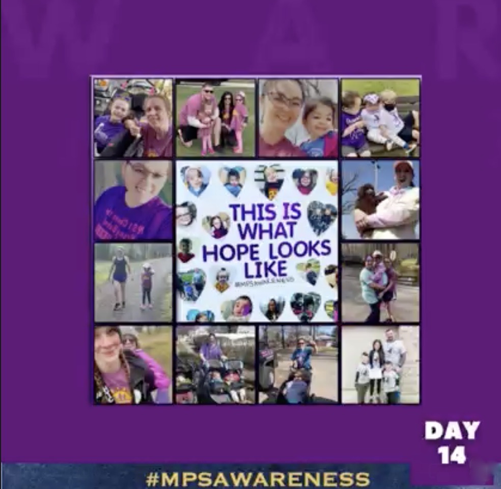 #MPSAwareness Day 14: How can you show your support for our MPS/ML warriors? Wear purple tomorrow, and tag us on all your social channels! 📷