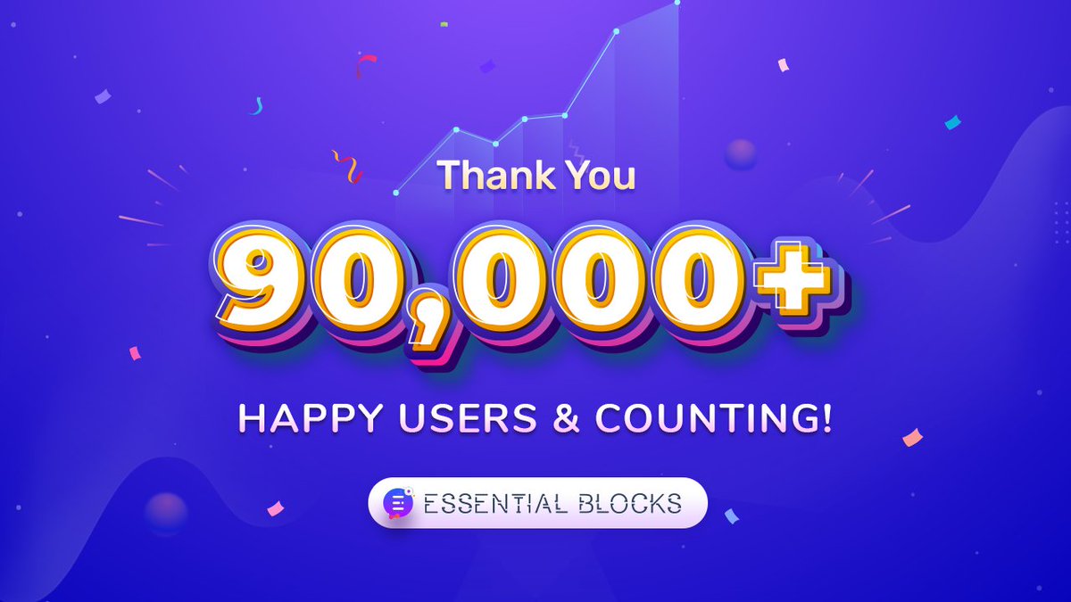 EssentialBlocks's tweet image. 🌟 Essential Blocks: The Rising Star 🌟

This ultimate #Gutenberg blocks library reached another BIG milestone in record time; it&apos;s now powering up the web-building experience for more than 90K Happy Users! 🥳

THANK YOU for your continued support 💜

#EssentialBlocks #WordPress