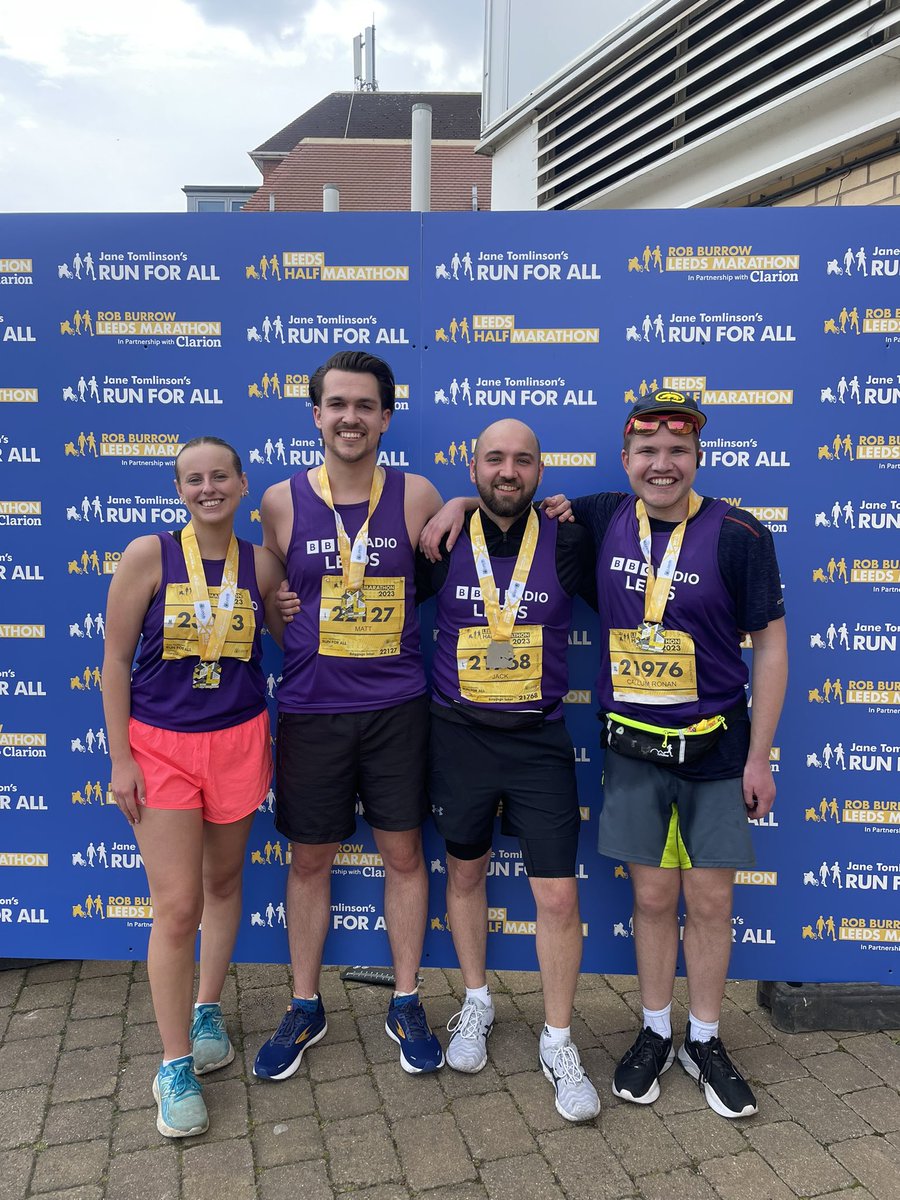 Before and after the #LeedsHalfMarathon 

#RobBurrowLeedsMarathon 
@runforall @BBCLeeds