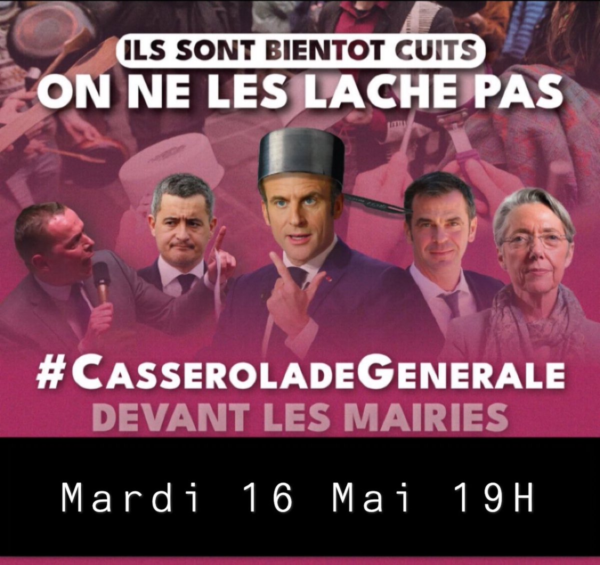 LeDirectInfo's tweet photo. 🚨Casserolade Générale le Mardi 16 Mai à 19h pour le droit de manifester et contre cette état autoritaire 🚨
⚠️Inonder Twitter pour le 16 Mai à 19h
MERCI
#ReformesDesRetraites
@lacgtcommunique
@ReseauGrevGe
@attac_fr
@nhabouzite
#MacronDemission
#macronchallenge https://t.co/QSuEGPAe1U