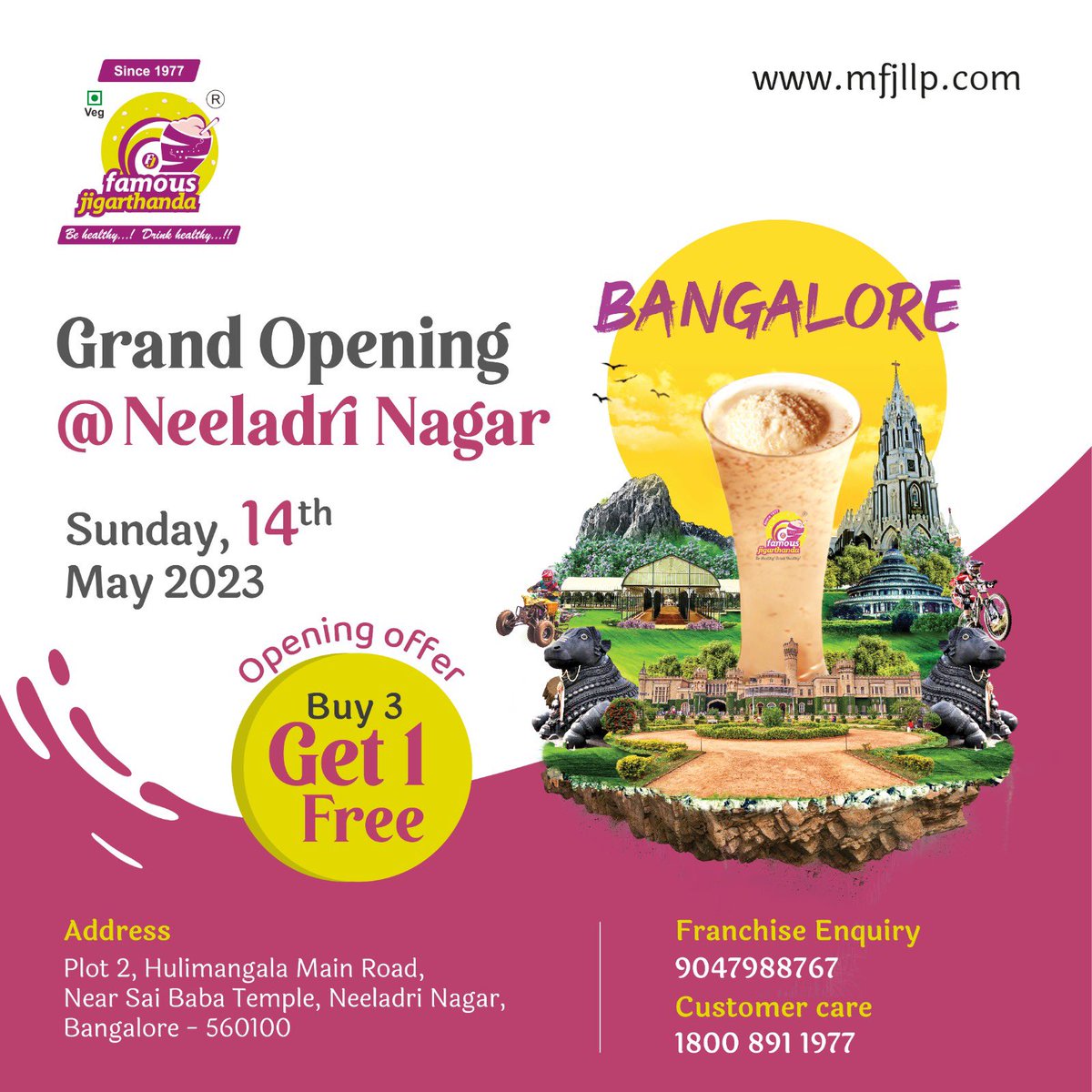 FAMOUSJIGAROFFL's tweet photo. WELCOMES YOU ALL 

#famousjigarthanda #maduraifamousjigarthanda #ilovejigarthanda #Neeladirinagar #bangalore #katnataka #openingceremony

FOR BUSINESS ENQUIRY : +9190479-88767 https://t.co/m5IjTgY2Xd