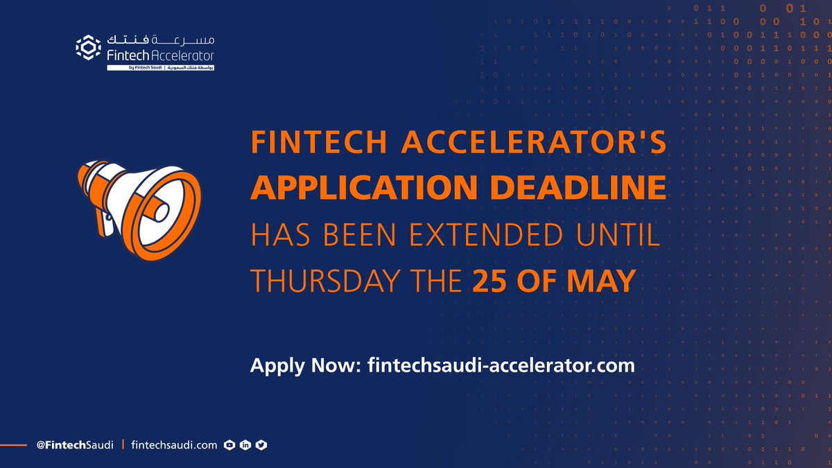 FintechSaudi's tweet image. Don't miss your chance to apply for the #FintechAccelerator and receive specialized support in the legal and regulatory aspects of the #Fintech sector, to help launch and operate your Fintech company in Saudi Arabia.
Apply now!
fintechsaudi-accelerator.com