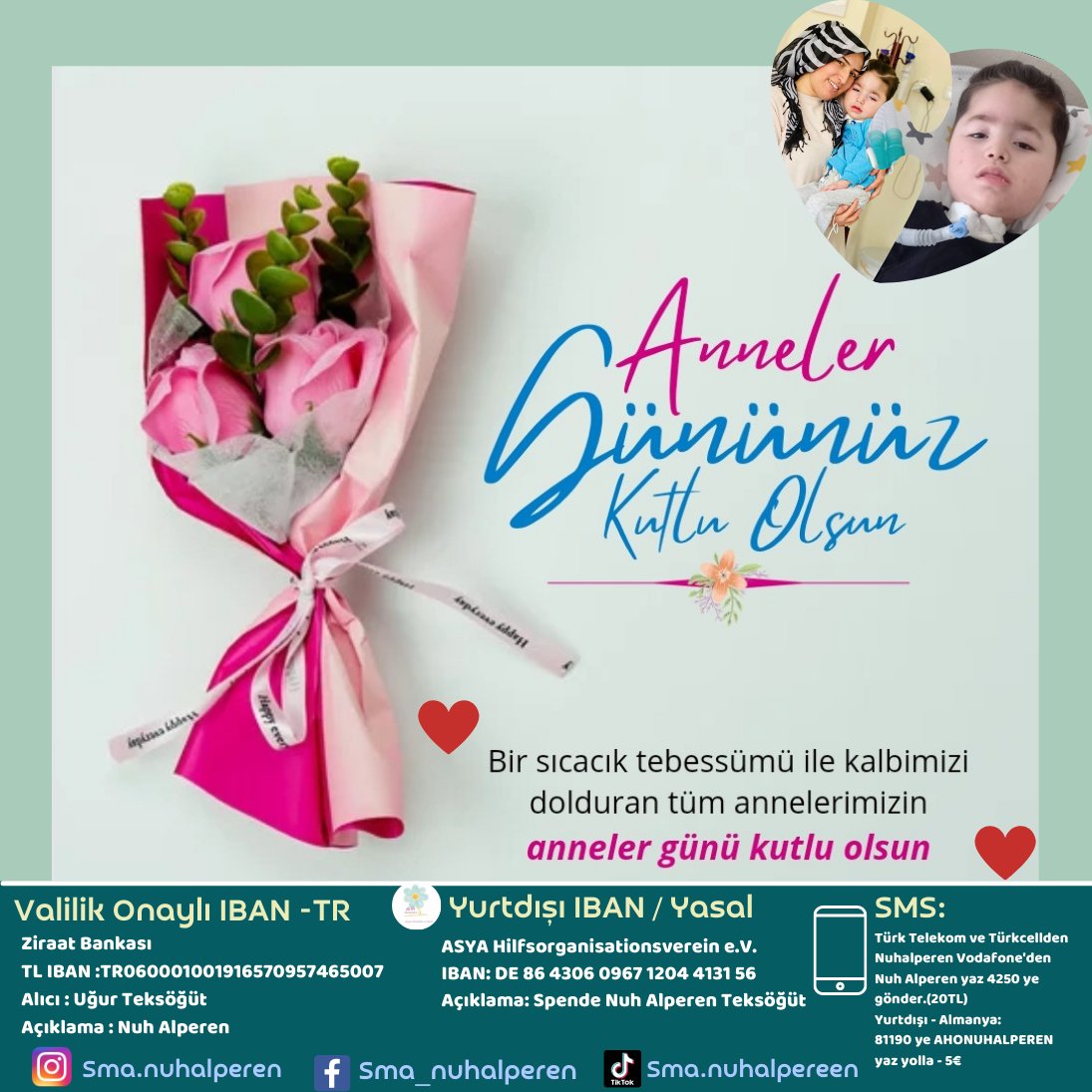 Tüm Anne ve Anne adaylarının Anneler gününü kutluyoruz... Nuh Alpereninde Annesine çiçekler toplayıp hediye edebilmesi için yanında olur musunuz? Sizlere ihtiyacımız var🙏 #Eurovision2023 #annelergunukutluolsun