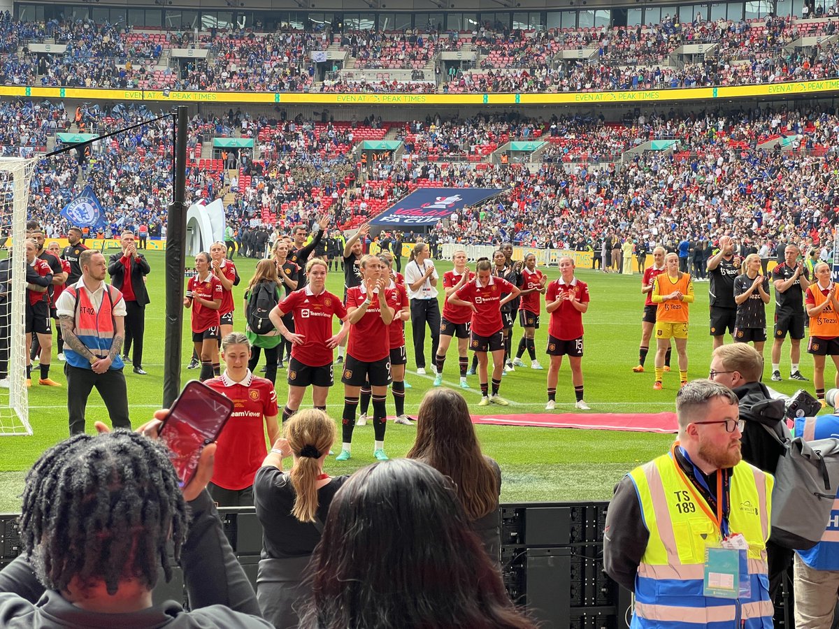 So so proud of our ladies. First ever FA Cup final 🫶🏽 Gave it their all & just came short against a team that is simply used to winning trophies. Nothing to be ashamed of. If anything this will just make us stronger. Love them with all of my heart ❤️ #MUWomen #WomensFACupFinal