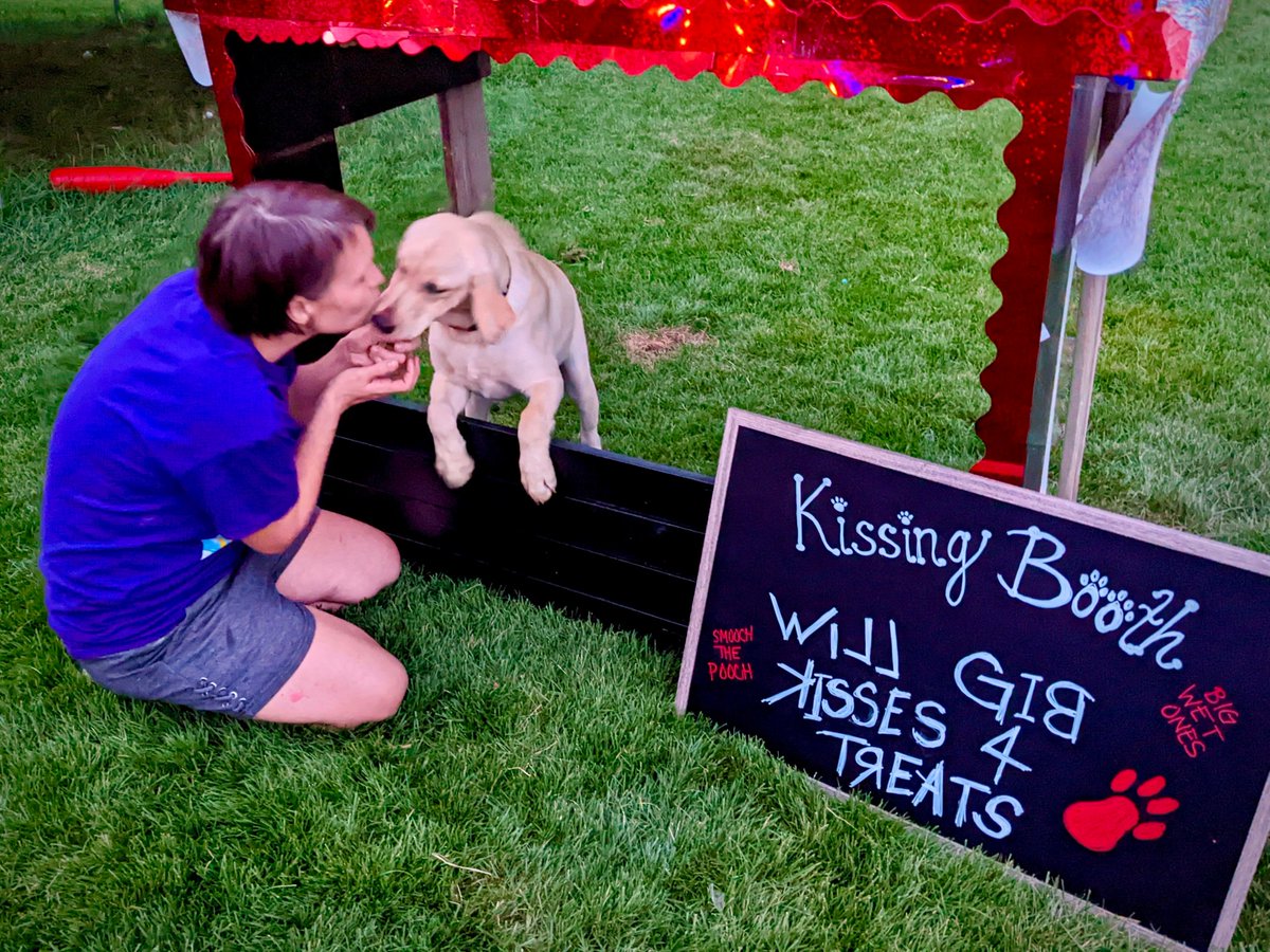 GottaBeCrazy2's tweet photo. Who are you celebrating #InternationalKissingDay with? #KissingDay #NationalKissingDay
#GISH2022 #Item69: A dog kissing booth with a small fee per kiss, pat, or sniff. #GISH #TeamGottaBeCrazy https://t.co/STzQz6vSPK