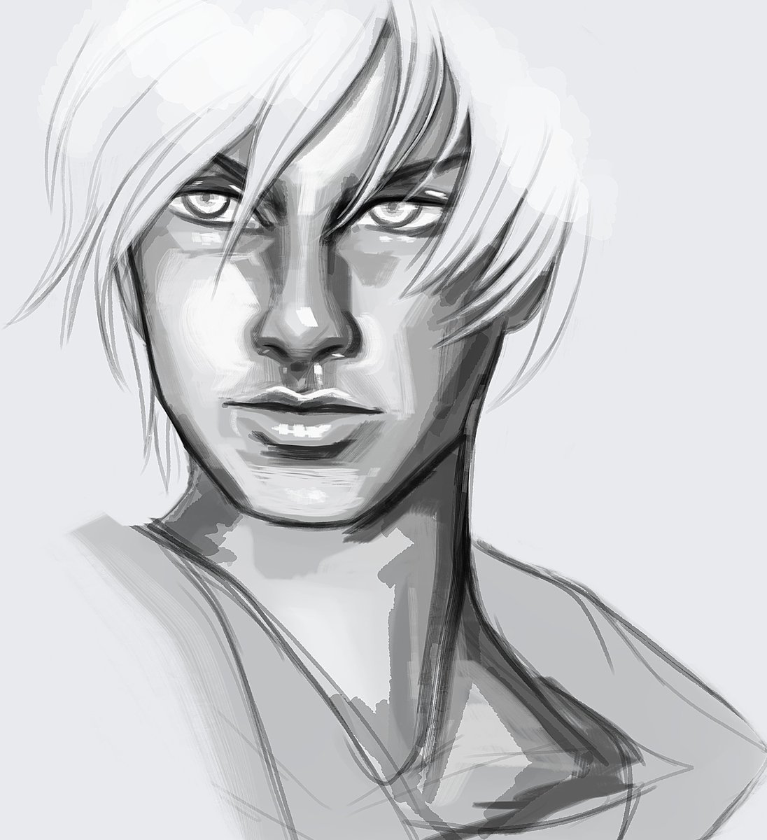 Painting in greyscale -- I feel that I try to draw 4N the most out of all Spardas... (I'm sorry Vergil 🥺)