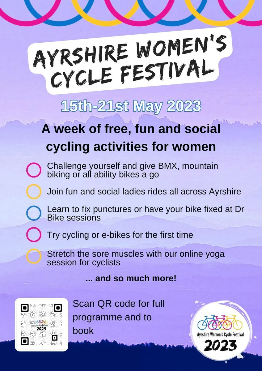 Travelhubkk's tweet photo. Only one more day before the Ayrshire Women's Cycle Festival kicks off 😍 
Last chance to get booked on to the many exciting activities.
Check out the programme for full details: https://t.co/CGfbhdMWKi https://t.co/EWJIBQPY32