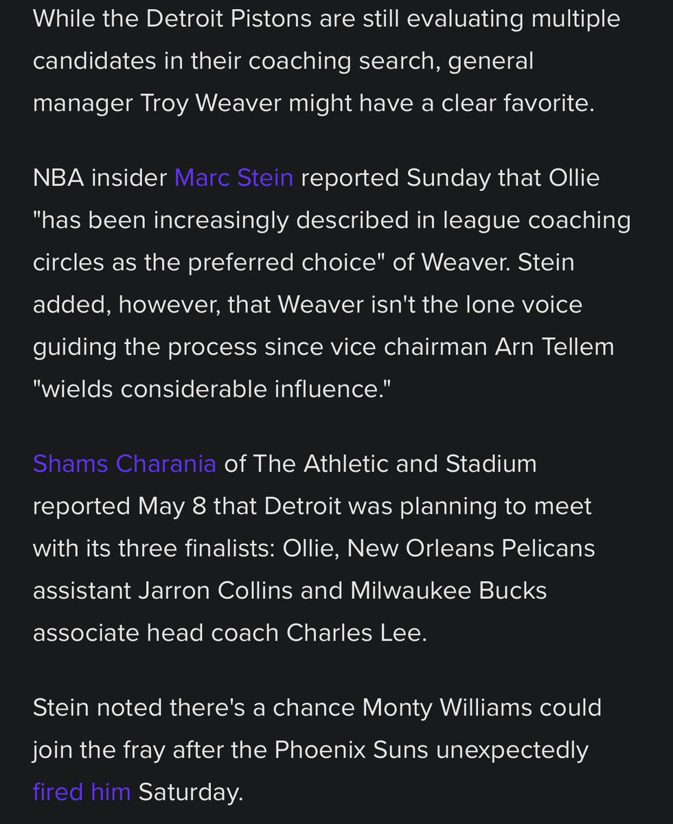 Pistons Talk on Twitter "Kevin Ollie is the preferred choice."