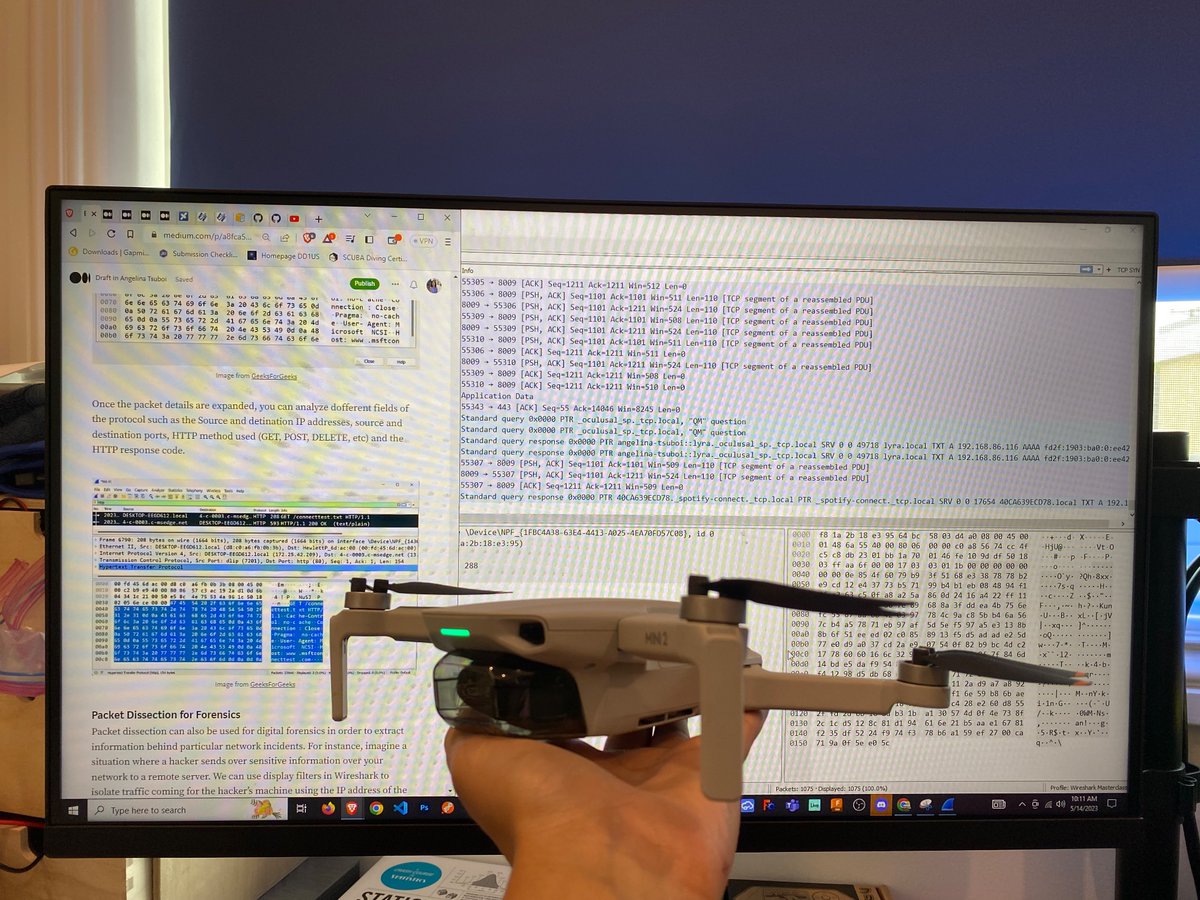 AngelinaTsuboi's tweet image. Having fun this weekend reverse engineering DJI #drones using packet dissection with Wireshark ✨

I’m writing a through research article on this scheduled to be complete by early next week. Can’t wait to share it with you all!