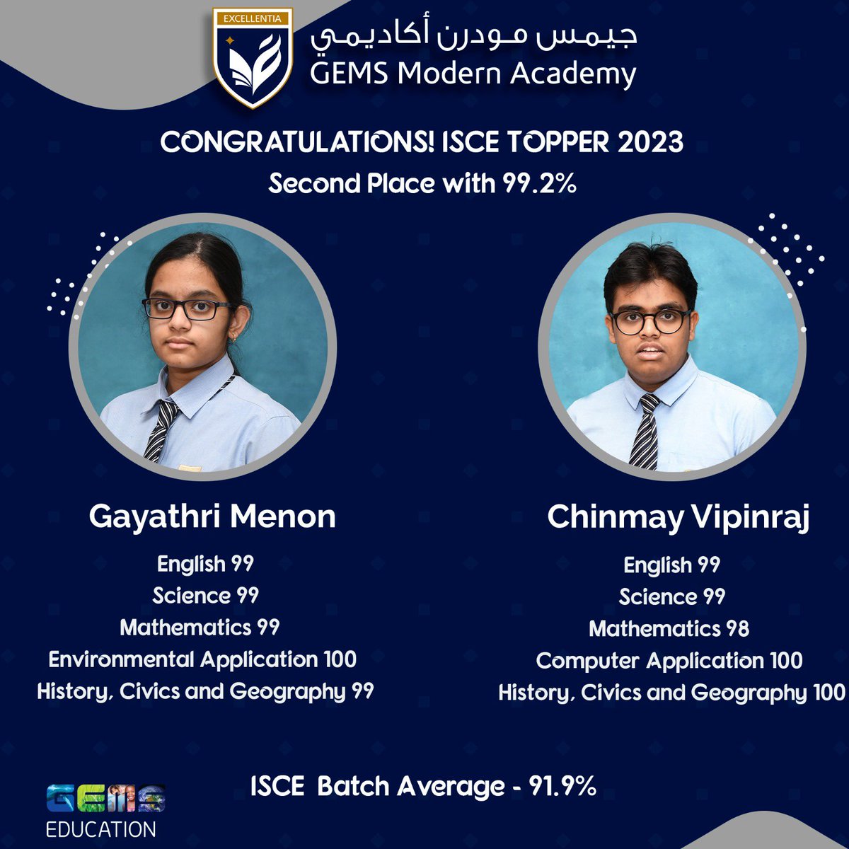 GEMS Modern Academy (@dxbmodern) on Twitter photo Appearing for a board exam is no easy task, especially when it’s your first… and yet, they ACED it! 🏆 Congratulations to the 2023 batch of Grade 10 students. #excellentia #icse #champions
<a href="/KNargish/">Nargish Khambatta</a> <a href="/GEMS_ME/">GEMS Education</a> <a href="/JohnGom53125704/">John Gomes</a> <a href="/TraffordGregor1/">Trafford Gregory</a> <a href="/SheldonjohnDias/">Sheldon John Dias</a> <a href="/sydneydxb/">Sydney Atkins 😷</a> Appearing for a board exam is no easy task, especially when it’s your first… and yet, they ACED it! 🏆 Congratulations to the 2023 batch of Grade 10 students. #excellentia #icse #champions
<a href="/KNargish/">Nargish Khambatta</a> <a href="/GEMS_ME/">GEMS Education</a> <a href="/JohnGom53125704/">John Gomes</a> <a href="/TraffordGregor1/">Trafford Gregory</a> <a href="/SheldonjohnDias/">Sheldon John Dias</a> <a href="/sydneydxb/">Sydney Atkins 😷</a>