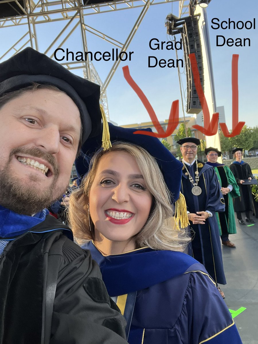 Hooded my first PhD student #NegarTehrani on Friday! Congrats Negar! You’ve worked so hard and overcome so many barriers to get here and you’ve paved the way in more ways than one! Very excited for what’s next for you!! @ucmerced @UofCalifornia @QSB_UCMerced