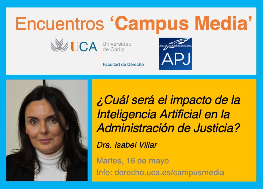 🗣 Nueva formación  #CampusMedia, organizada por la <a href="/aprensajerez/">APJ</a> y <a href="/derecho_uca/">Derecho UCA</a> 

⚖️ La Dra. Isabel Villar hablará de la Inteligencia Artificial y su impacto en la Administración de Justicia 

📅 16 de mayo, a las 16 h.

Accede en el enlace:
meet.google.com/uey-cvpc-keo

<a href="/fape_fape/">FAPE</a>