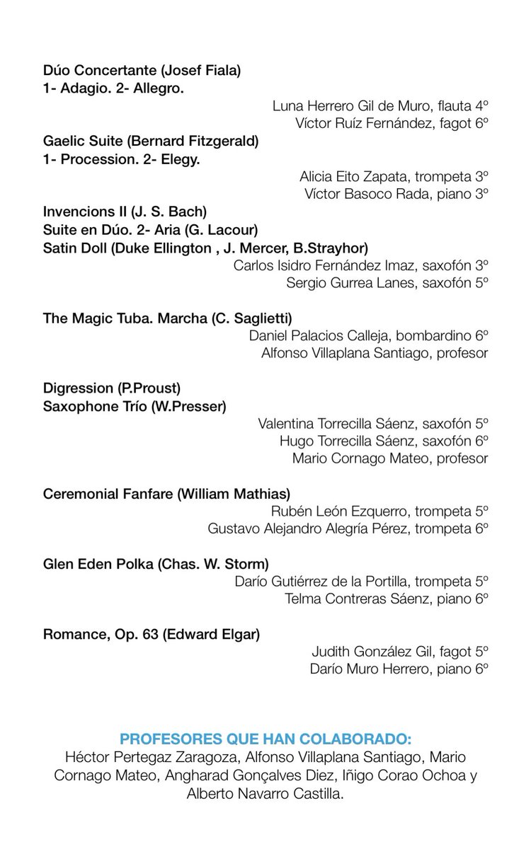 El lunes 15 de mayo a las 19:00 horas en el aula 6: Audición de alumnado del departamento de música de Cámara
👏👏👏👏👏