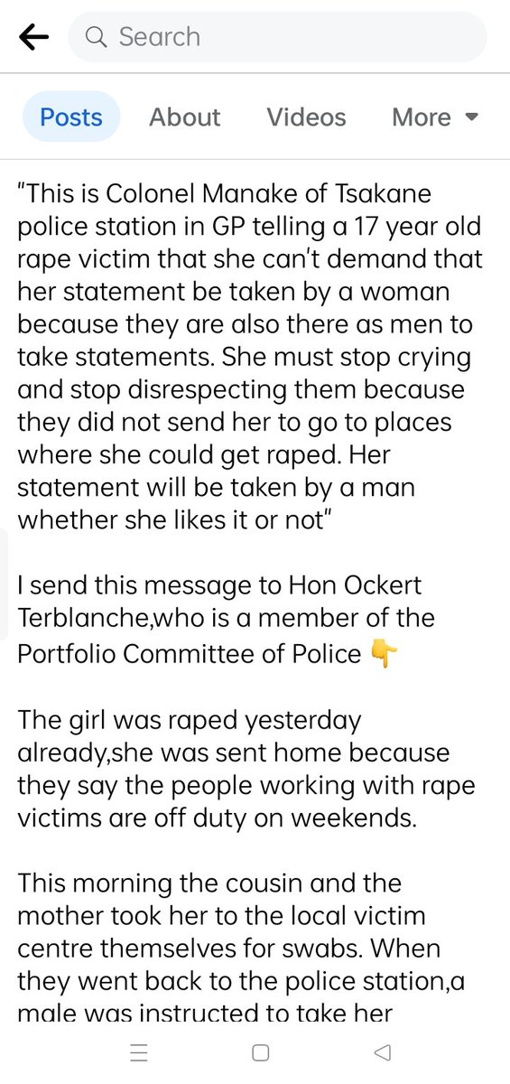 gpmdaviva's tweet photo. I received this in my inbox yesterday morning. Col Manake of Tsakane SAPS in GP telling a 17 year old rape victim she must stop crying bcz he didn't send her to places where she could get rape.Her statement was only taken this morning after I contacted Ockert Terblanche https://t.co/vpNR1KsVKq