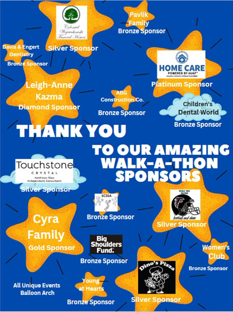 We are grateful to these incredible donors and businesses for making our walkathon a success.  @ChiCathSchools @bigshoulderschi