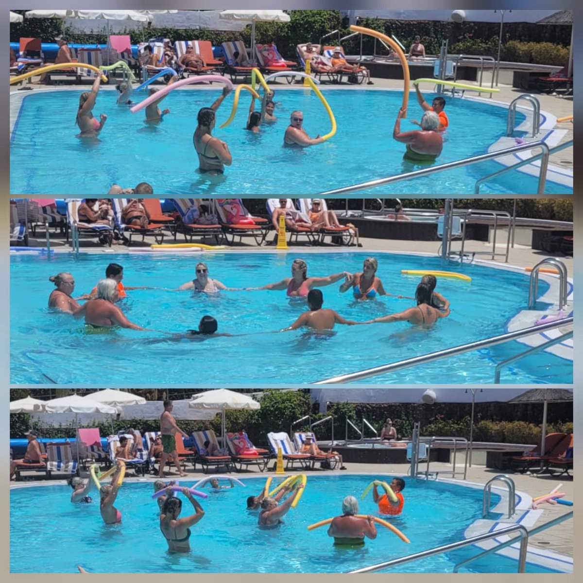 CassandraGH828's tweet image. Perfect day for a quick swim...oh wait...what did i get myself into? 🌞🌊💪🏼 #aquagym #hotday #funinthepool