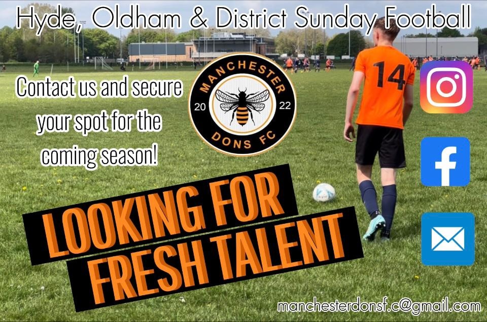 ManchesterDons's tweet image. Looking to add to our squad for next season
Get in touch if interested