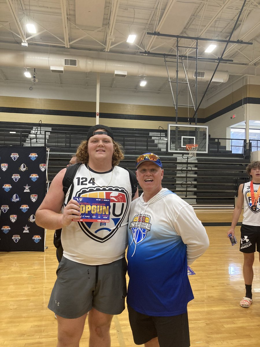 had a great camp @FBUcamp today and happy to be invited back to the top gun camp in florida!!!@athletics_wave @KCIrishFootball @deanlcokinos @Krony5563 @thetrenchllc