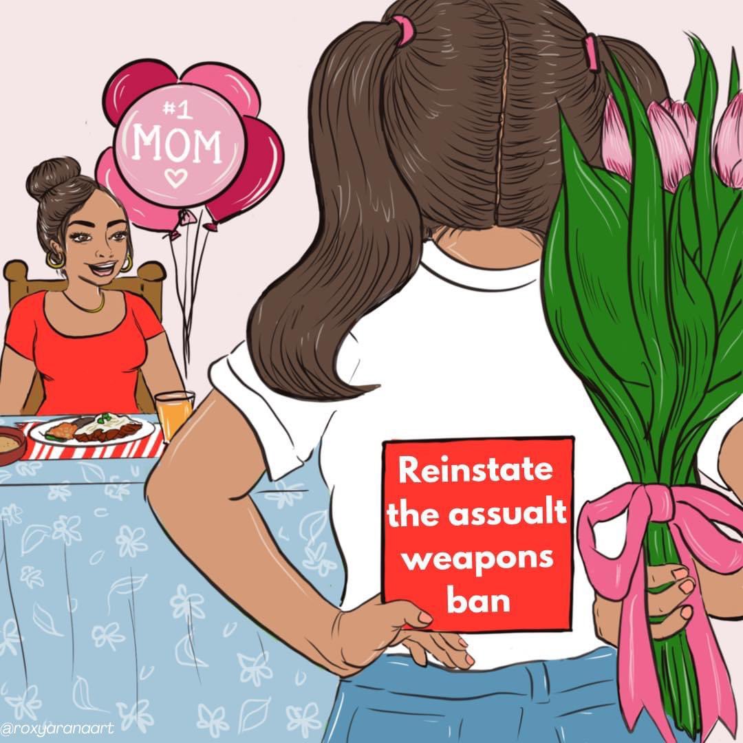 Sharing this beautiful artwork by @roxyaranaart for #mothersday . If you haven’t already please text Fed Up to 644-33. It take two seconds to send a message to your rep in Congress and demand the bipartisan assault weapons ban be reinstated. <a href="/momsdemand/">Moms Demand Action</a> <a href="/everytown/">Everytown</a>
