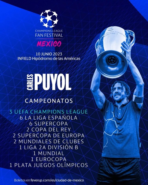 UEFA FAN FESTIVAL CDMX anuncia a <a href="/Carles5puyol/">Carles Puyol</a>  como jugador invitado.
#deportes <a href="/ChampionsLeague/">UEFA Champions League</a> 

titanmx.net/uefa-fan-festi…