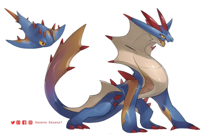 Lagiacrus but Pokemon artstyle