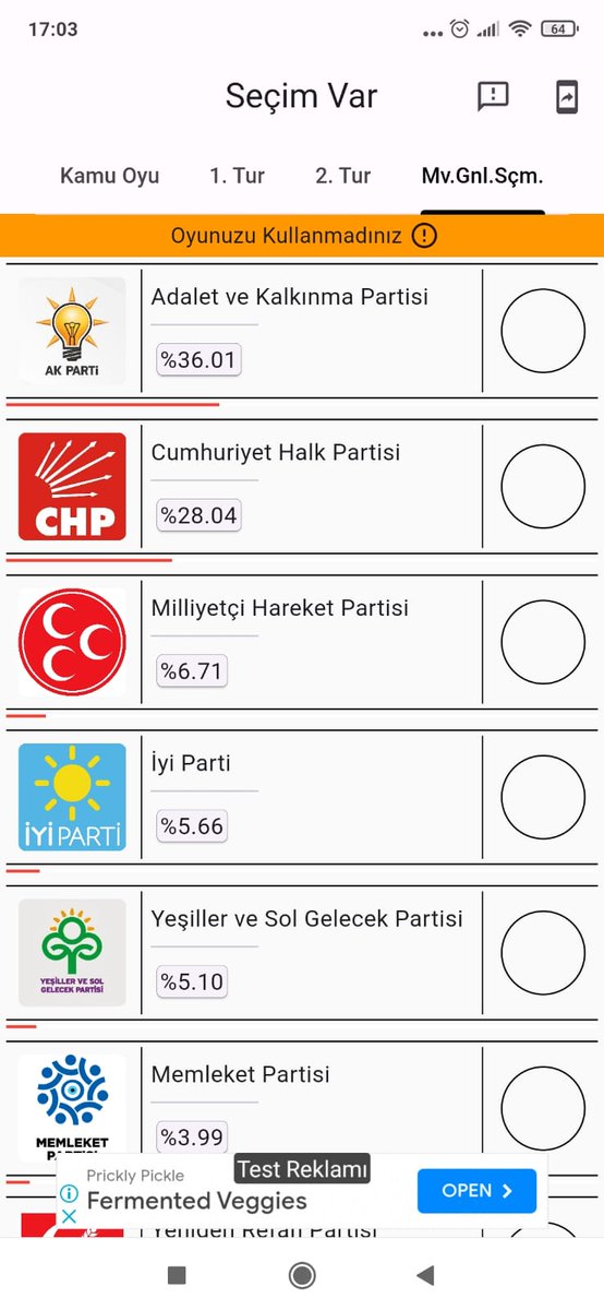 secim_var's tweet photo. Pek kimsenin umurunda olmayacak ama bu da bizim seçim sonuçlarımız :) 
2 tur da oy kullanmak için ;
https://t.co/s5RPNqfPXI https://t.co/vlZZ1m6IFS
