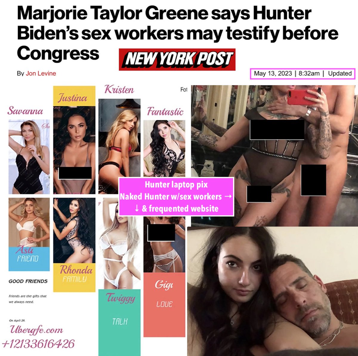 Marjorie Joe Greene says Hunter Biden's sex workers may testify before congress