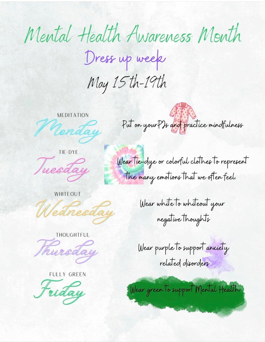 May is Mental Health Awareness Month….get your PJs ready for tomorrow!!  #mentalhealthawarenessmonth #MatadorFamily