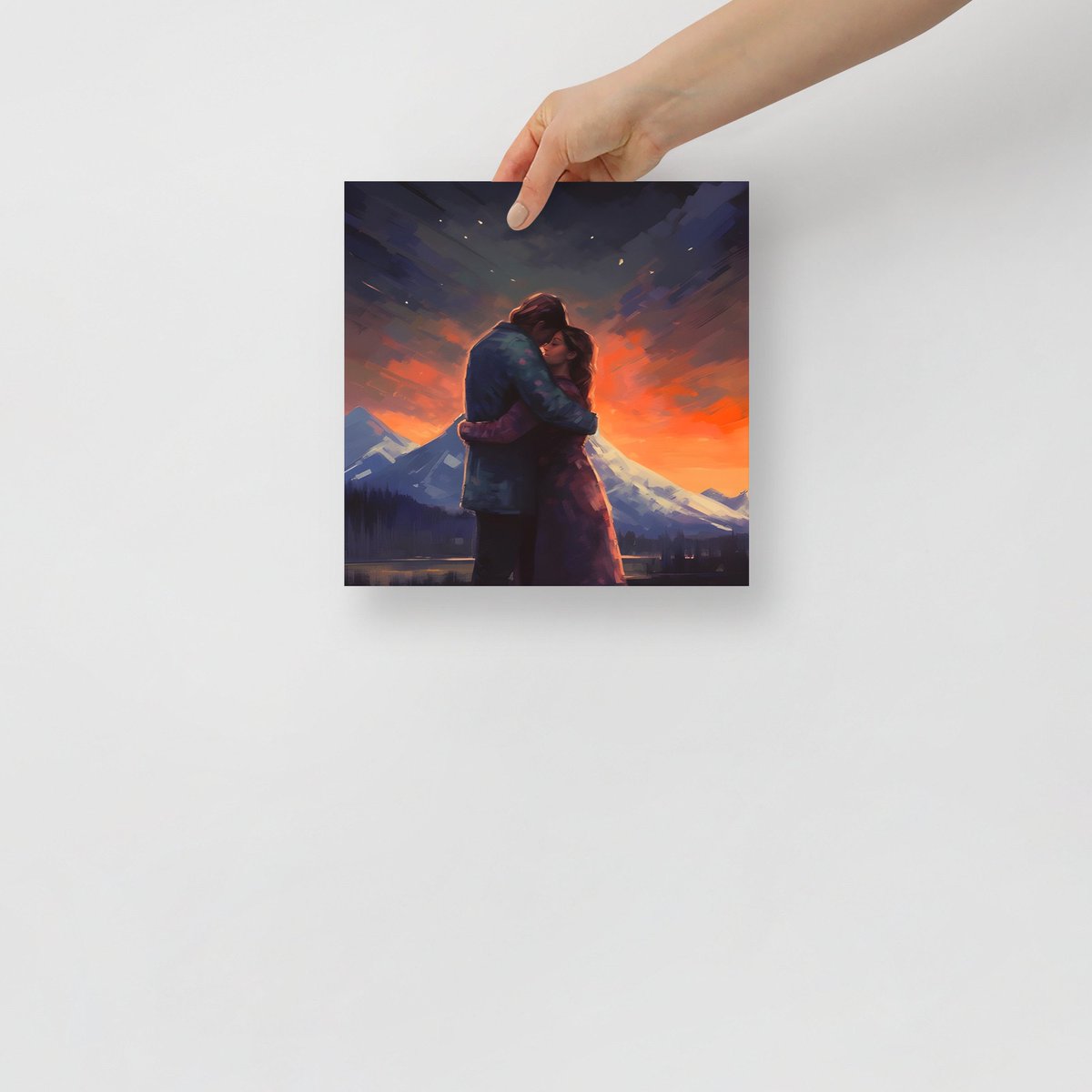 Excited to share the latest addition to my #etsy shop: Romantic Poster Print - Man and Woman Embrace in Mountain View etsy.me/3O3Fazw #posterlove #romanticdecor #mountainview #coupleembrace #wallart #mattepaper #museumquality #manandwoman #homedecor