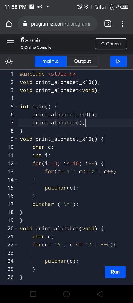 DeeRNner's tweet image. I solve some tasks on how to print alphabet in lower case using the putchar function today
#daysofCoding