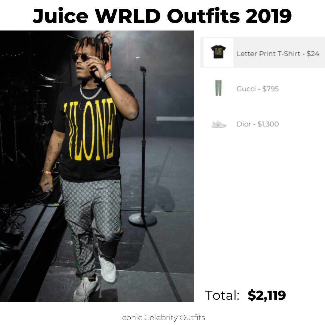 IconicCelebrityOutfits on X: Dress like Juice WRLD in the Gucci GG Logo  Track Pants with Dior White And Silver B22 Sneakers 👉   Brands: #Gucc #Dior Items: #tshirt #trackpants  #sneakers #IconicCelebrityOutfits #JuiceWRLD #