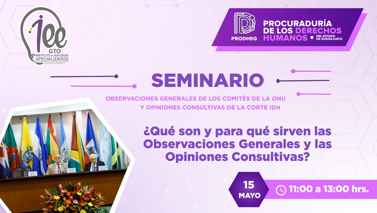 PRODHEG (@prodheg) on Twitter photo ¡Conviértete en una persona experta en #DerechosHumanos!
 Te invitamos a nuestro seminario ‘Observaciones generales de los comités de la ONU y opiniones consultivas de la corte IDH’. 
Para inscribirte ingresa a:
👉🏼 derechoshumanosgto.org.mx/iee3 ¡Conviértete en una persona experta en #DerechosHumanos!
 Te invitamos a nuestro seminario ‘Observaciones generales de los comités de la ONU y opiniones consultivas de la corte IDH’. 
Para inscribirte ingresa a:
👉🏼 derechoshumanosgto.org.mx/iee3
