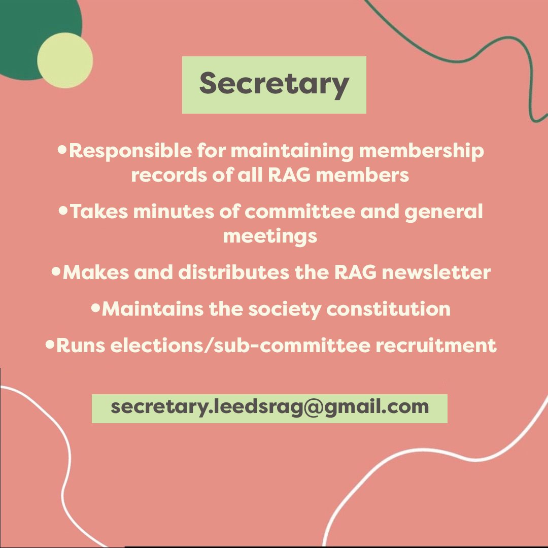 LeedsUniRAG's tweet photo. Want to help run RAG? Nominations are now open for our brand new 23/24 committee! We have 13 positions and 17 slots up for grabs, from core committee to event coordinators and charity liaisons. 

Nominations run from May 15th-25th. The link to nominate yourself is in our bio! https://t.co/n68ZURQ0be
