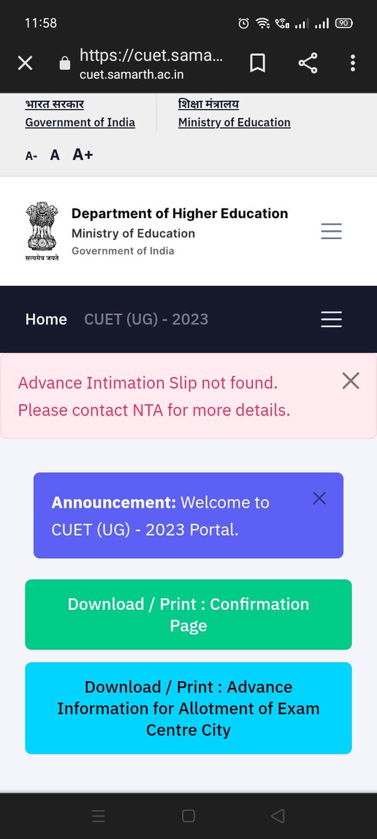 aman87__'s tweet photo. @surajbhuworld @WorldBhu @Vaibhavbhuworld 
sir when i am downloading the slip it is showing there what should i do now https://t.co/4cn21kYrKo