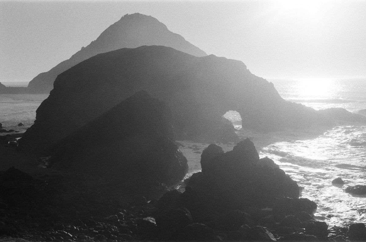 oregon coast on bnw film