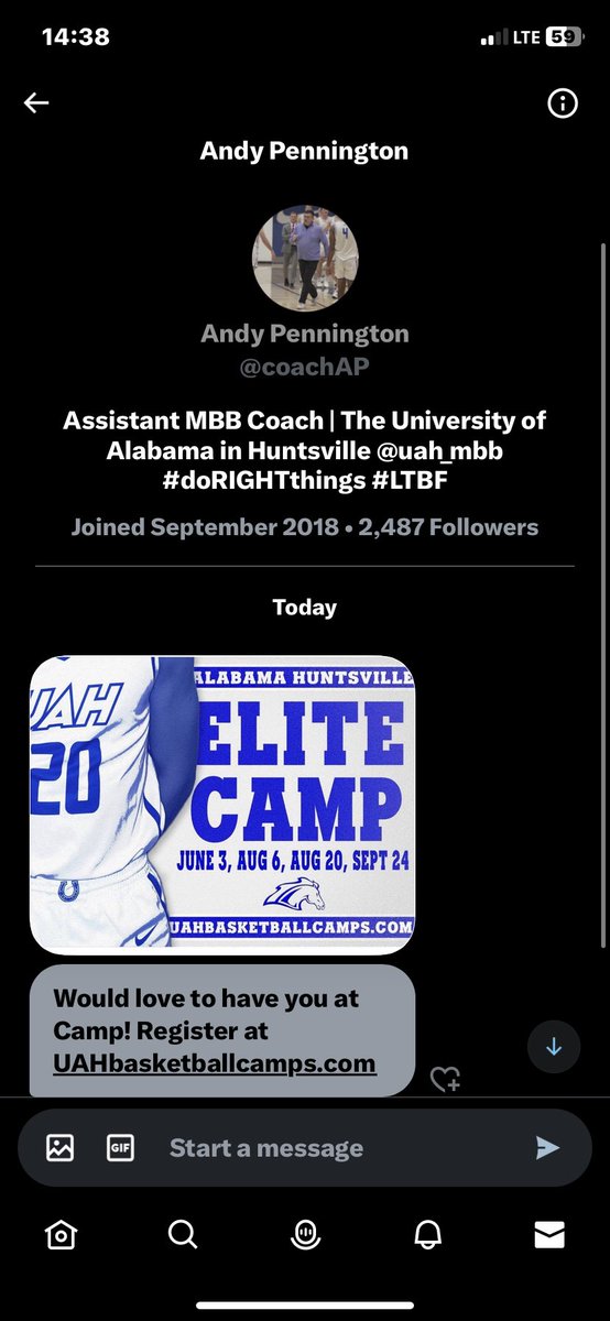Slim_Leavell14's tweet photo. I appreciate the camp invite! Excited to go and get better and improve my game. 
@coachAP @tigers950 @TigersTennessee https://t.co/bo5S7I5MEh