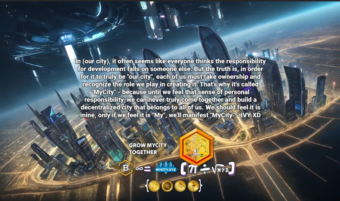 IvyxdXYZ's tweet photo. Co-creating a better world! Grow MyCity together. Co-creating my own city! #createabetterworld #decentralized #manifested #beyondyourimagination https://t.co/rMGqWbOwFg