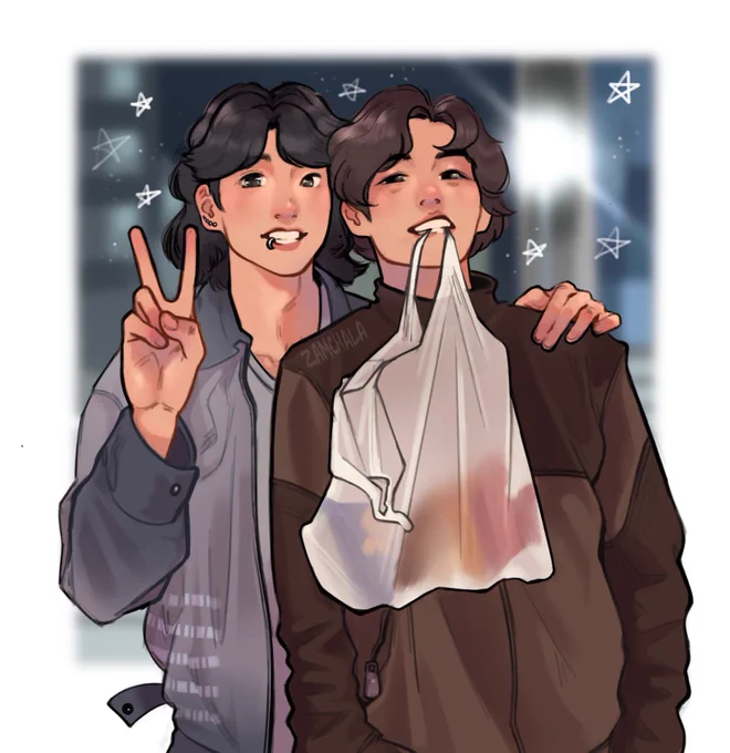 late night shop visit  #taekook #btsfanart
