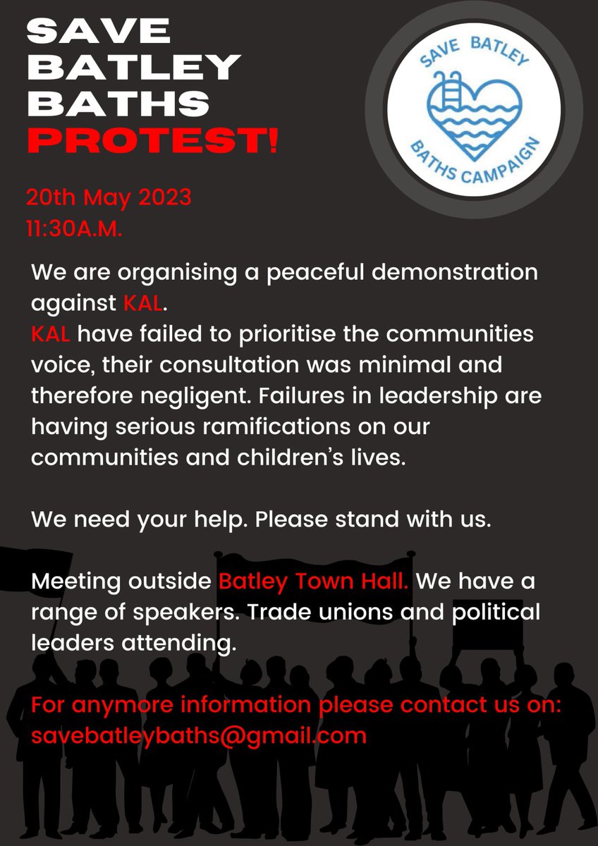 SaveBatleyBaths's tweet photo. PROTEST THIS SATURDAY. 

HAVE YOUR SAY. OUR COMMUNITIES DESERVE BETTER ✊🏾 https://t.co/oCJARmunaF