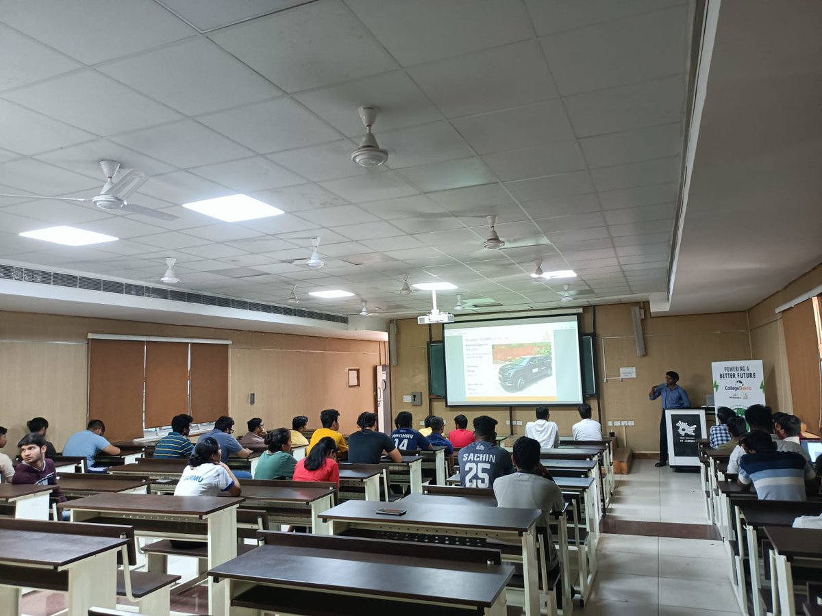 TinkerersLab's tweet photo. An enlivening talk on Electric vehicles on 30th April 2023 by Mr Sushil Reddy, who has his name in the Guinness Book of world records for the longest electric bicycle journey. https://t.co/OLf7NFhrZE