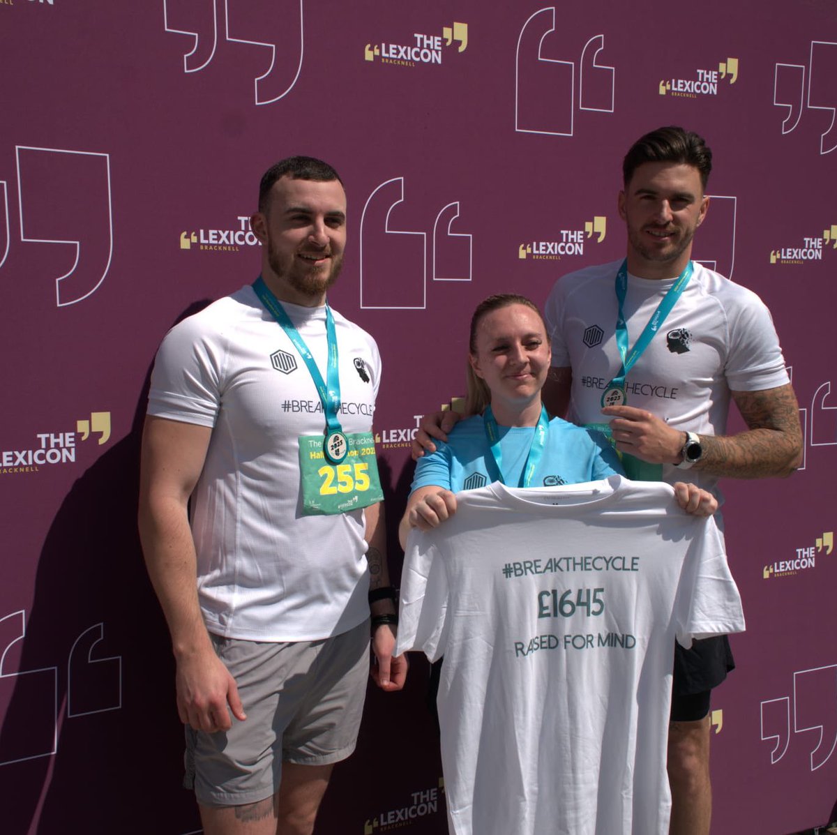 TeamNeverNoble's tweet photo. CONGRATULATIONS 🎉

@DannnFTW @danniecouzins @Brownn_RT 

Completing their half marathon with @breakthecycIe_ and raising over £1600 for @MindCharity 🙏

Everyone in nVn are SO proud of you, absolutely SMASHED it 💪 https://t.co/yhHxNsRL2N