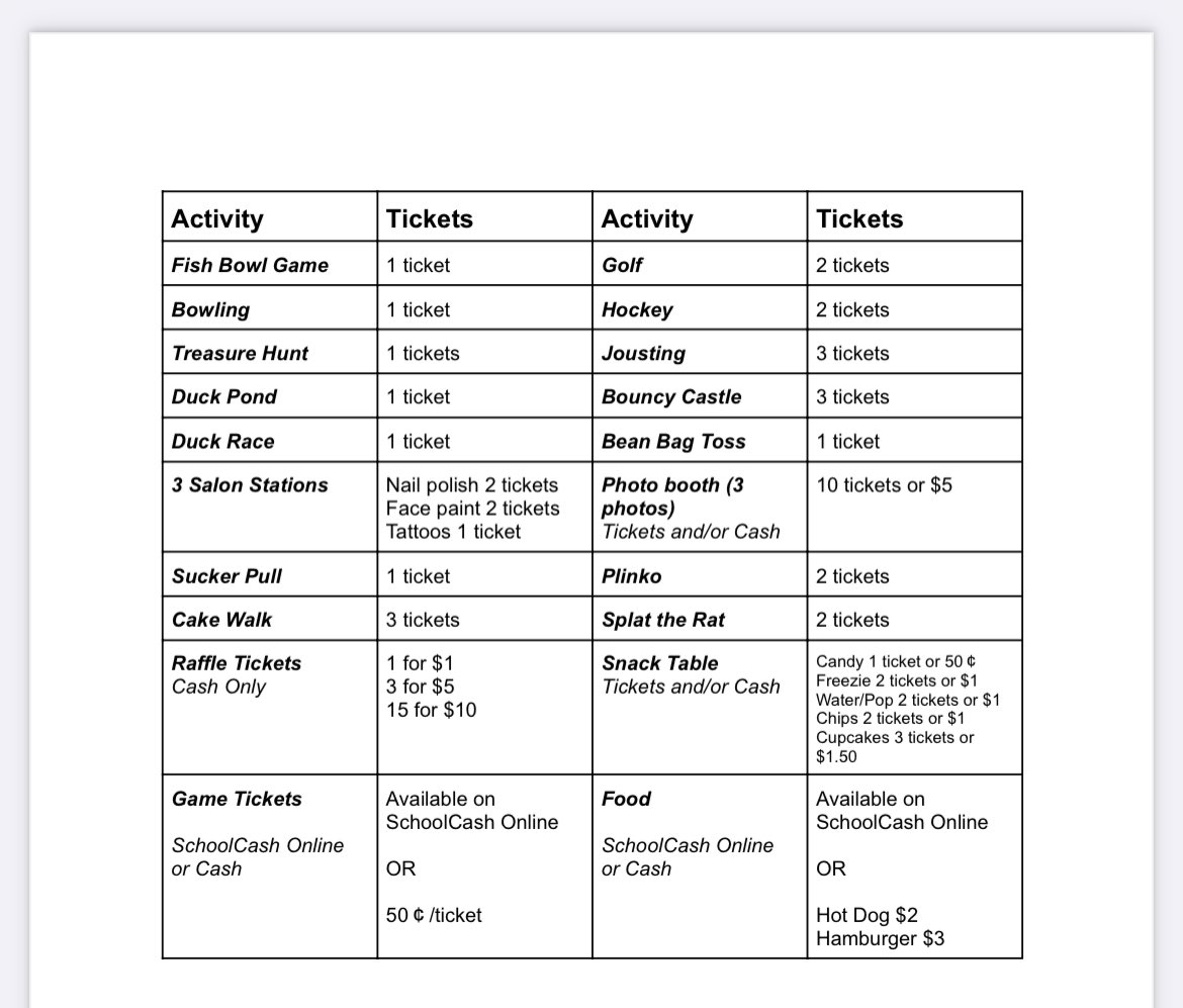 PHStAnthony's tweet photo. Here’s a look at this week. Don’t forget to purchase you Fun Fair tickets! Price list right here so you can figure it all out🎉 https://t.co/18DyvNjJjZ